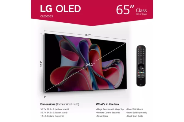 LG 65 Inch OLED TV G3PUA - Image 4