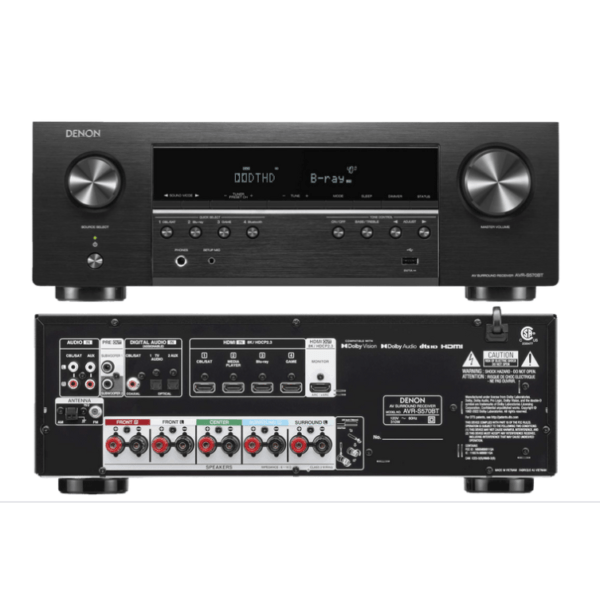 Denon 5.2 AV Receiver 8K Video and Surround Sound with Bluetooth